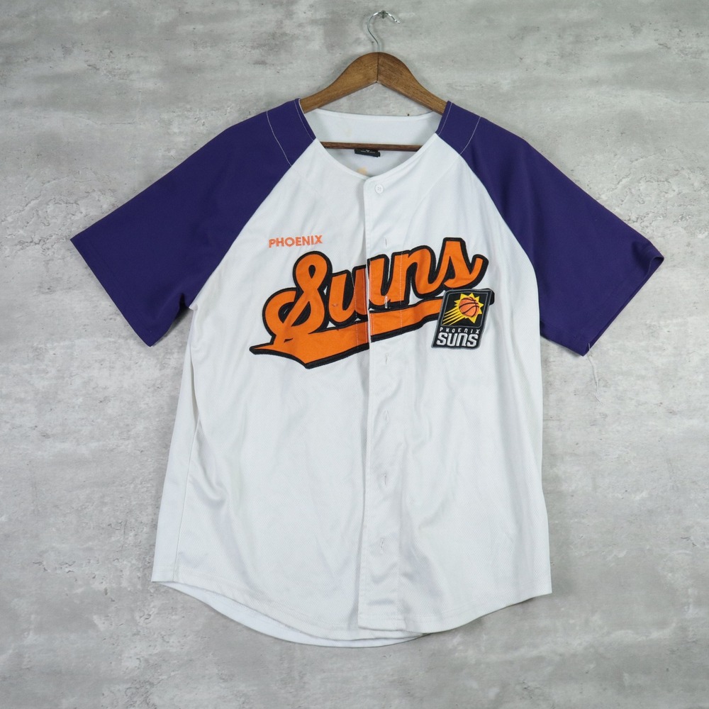 NBA Phoenix Suns Baseball Jersey Medium White Purple Basketball
